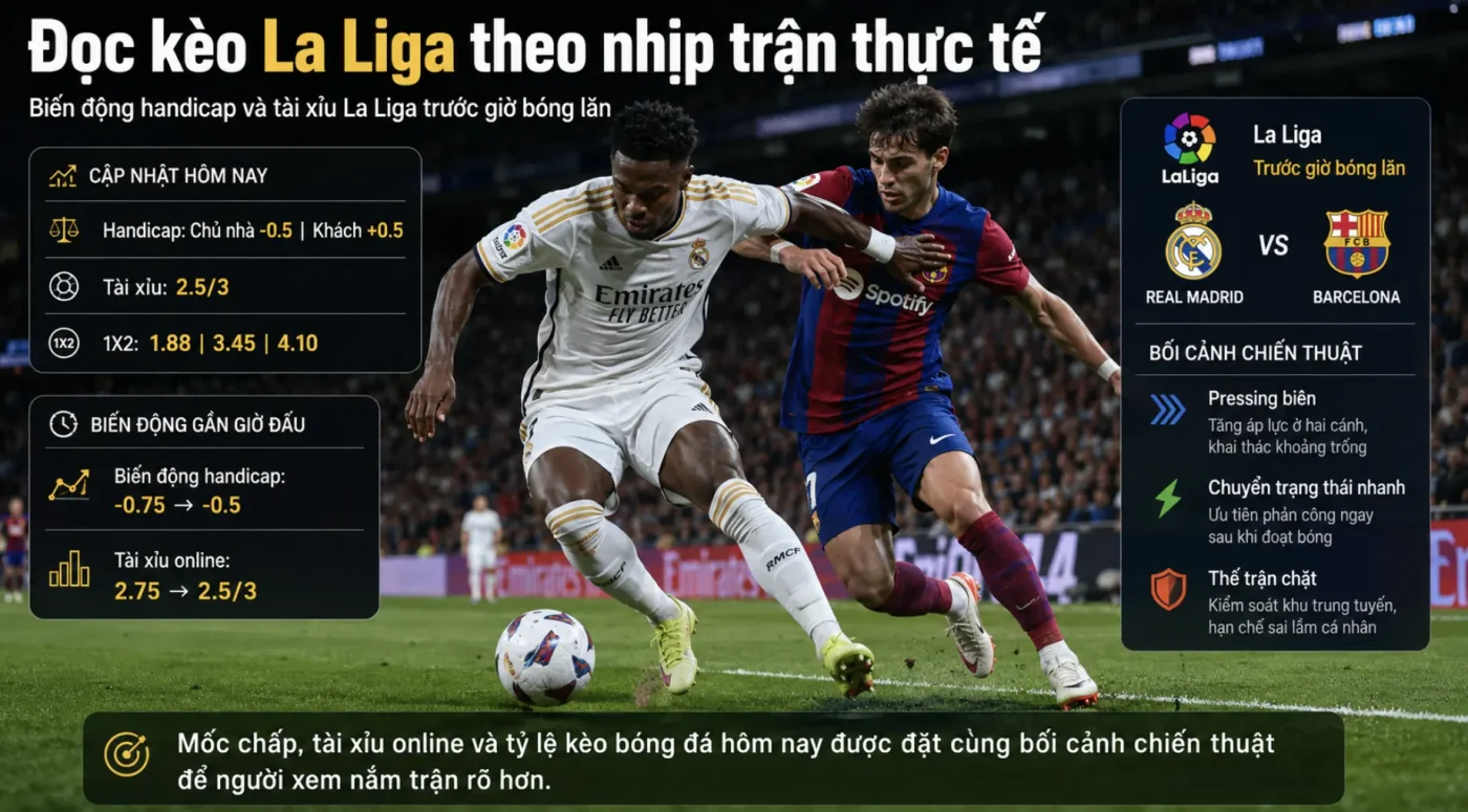 Biến động handicap và tài xỉu La Liga trước giờ bóng lăn