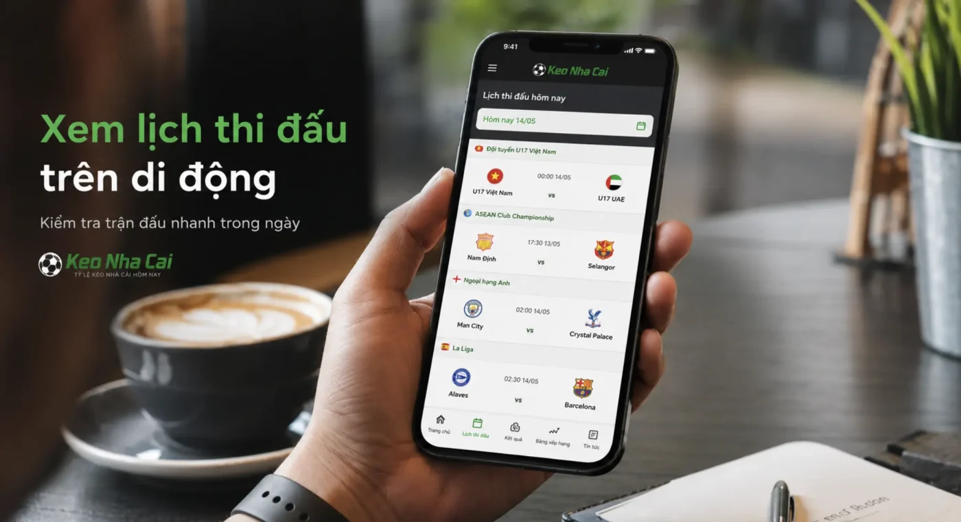 Trải nghiệm xem lịch bóng đá trên di động